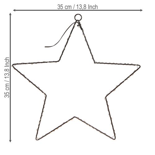 Artikel LED ster om op te hangen metaal 110L warm wit binnen Ø35cm