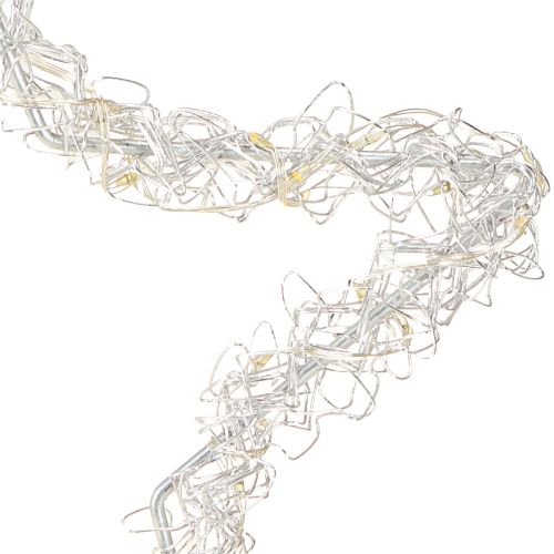 Artikel LED ster om op te hangen zilver metaal 70 LED warm wit Ø25cm