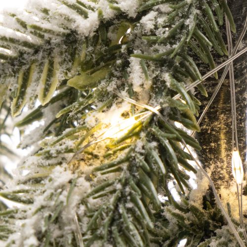 Kunstplant met sneeuw, LED-kerstboom in een jutezak, werkt op batterijen, voor gebruik binnenshuis, 50 cm | Floristik24.nl