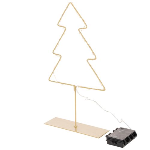 Silhouet van een kerstboom met 60 warmwitte LED's voor tafeldecoratie binnenshuis, 37 cm | Floristik24.nl