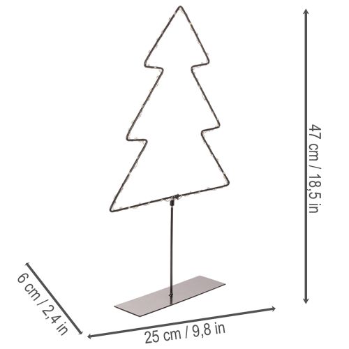 LED-kerstboom, werkt op batterijen, tafeldecoratie voor binnen, 47 cm | Floristik24.nl