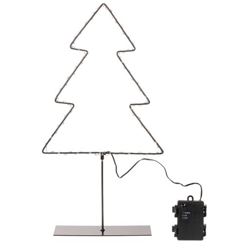 LED-kerstboom, werkt op batterijen, tafeldecoratie voor binnen, 47 cm | Floristik24.nl