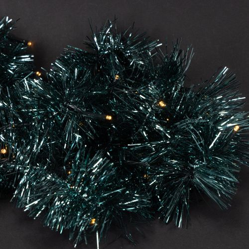 Kerstslinger van lametta met 60 ledlampjes en timer, voor buiten, 3 meter | Floristik24.nl