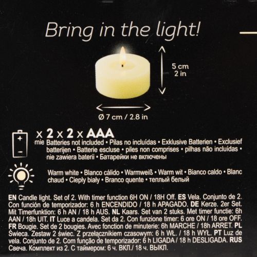 LED-theelichtje, warm wit,