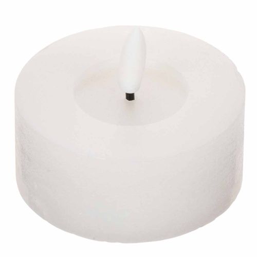 LED XL theelichtje, wit, echte was, met timer, warm wit, 6 cm, 2 stuks