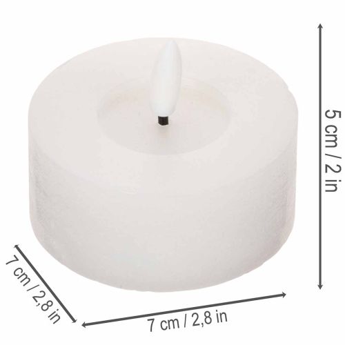 LED XL theelichtje, wit, echte was, met timer, warm wit, 6 cm, 2 stuks | Floristik24.nl