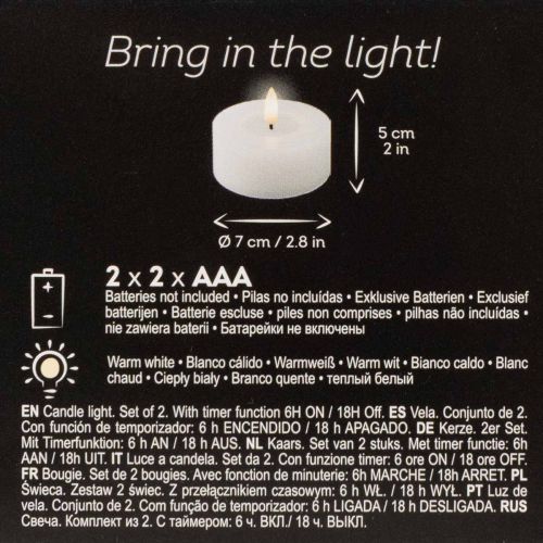 LED XL theelichtje, wit, echte