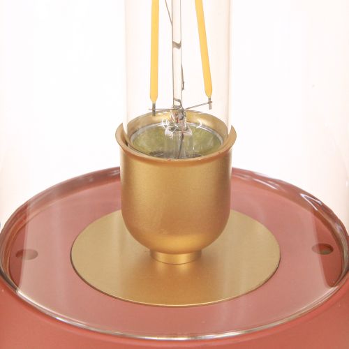 Artikel LED tafellamp retro LED licht warm wit bruin H19,5cm