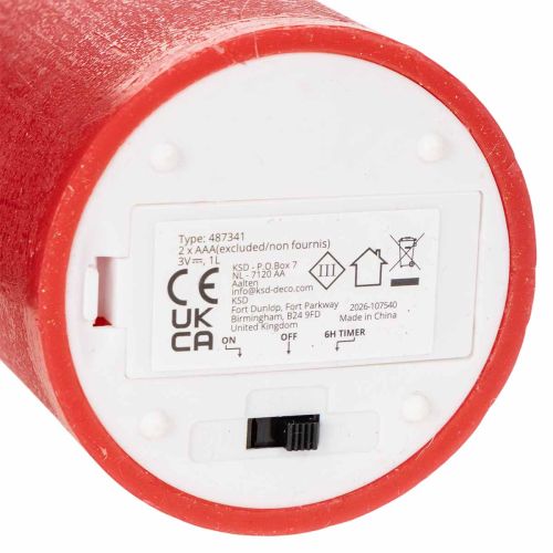 Rode LED-kaars met timer en