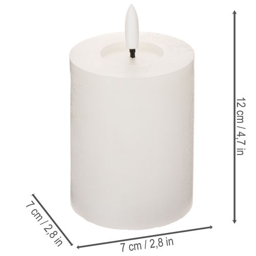 LED-zuilkaars, flikkerend, met timer, Ø7cm, 12cm | Floristik24.nl
