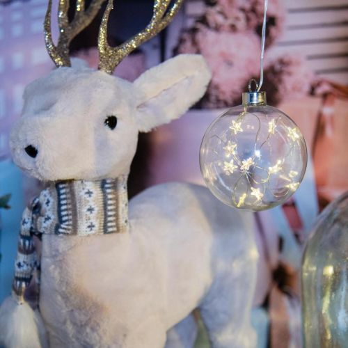 Floristik24 LED kerstballen glas kerstverlichting sterren Ø10cm 2st