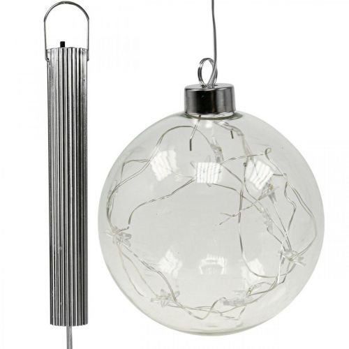 LED kerstballen glas kerstverlichting sterren Ø10cm 2st