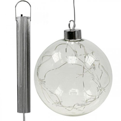 Floristik24 LED kerstballen glas kerstverlichting sterren Ø10cm 2st