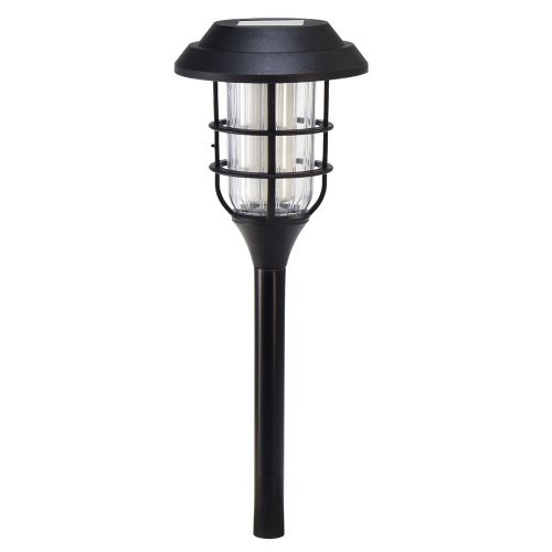 Floristik24 LED Zaklamp Solar Tuinfakkel Zwart Warm Wit H42cm