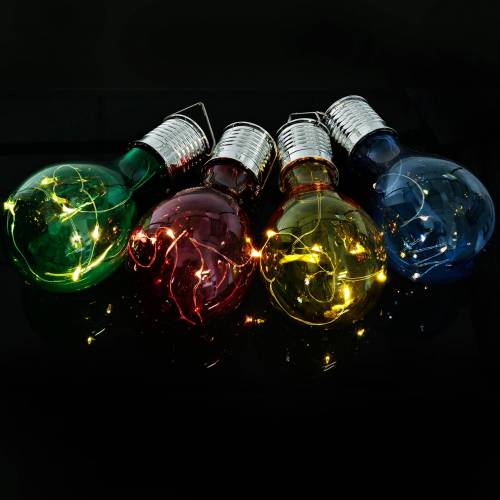Floristik24 Tuindecoratie LED-lamp op zonne-energie assorti kleuren 15cm 4st