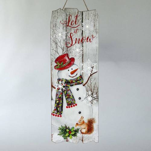 Artikel LED wandschildering sneeuwpop &quot;Let it Snow&quot; 21 × 60cm Voor batterij
