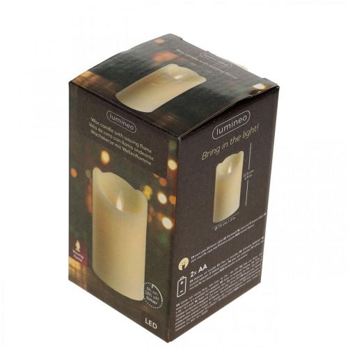 Floristik24 LED kaarsvet stompkaars warm wit Ø7,5cm H12,5cm