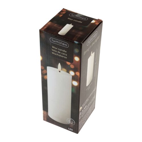 Floristik24 LED-kaars met timer echte waskaars bewegende vlam 19cm