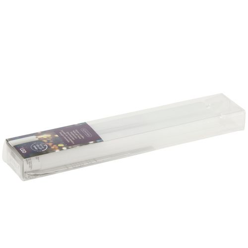 Artikel LED-kaarsen met timerkaarsen echte was wit 25cm 2 st