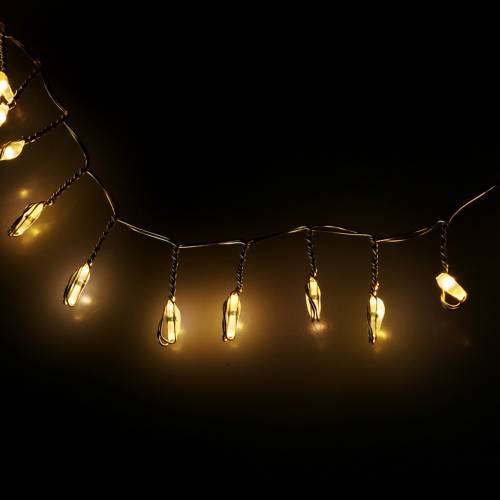 Floristik24 LED lichtketting warm wit zilver 100cm 100L voor batterij