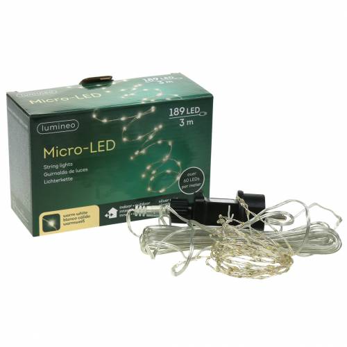 Artikel Lichtketting LED lichtdraad warm wit 189LED 3m
