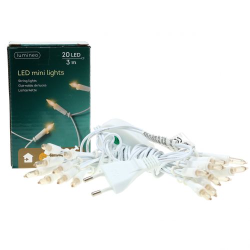 Floristik24 LED mini ketting 20L wit warm wit 3m