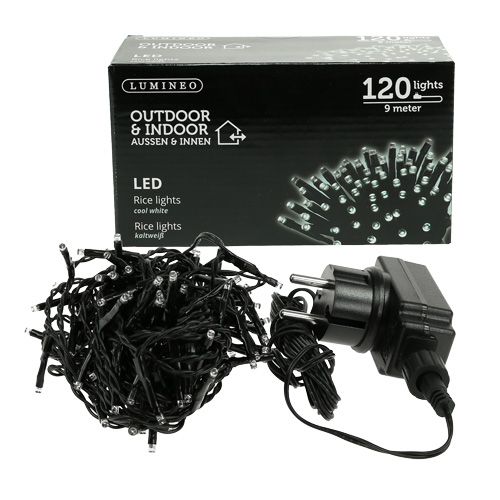 Artikel LED rijstlichtketting 120 9m koel wit