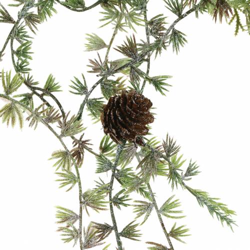 Floristik24 Lariks slinger groen / iced met kegels 180cm