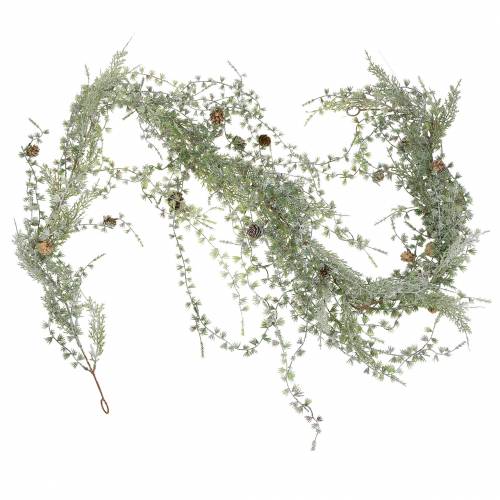 Floristik24 Lariks slinger groen / iced met kegels 180cm