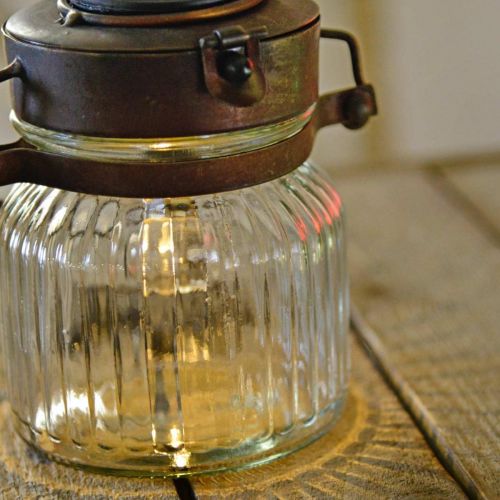 Floristik24 LED lantaarn, hanglamp, solar licht in het glas Ø11cm H14cm