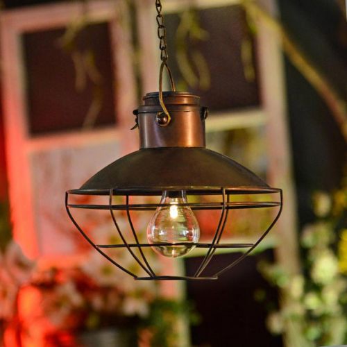 Floristik24 LED hanglamp, rustieke hanglamp op zonne-energie Ø24,5cm H24cm