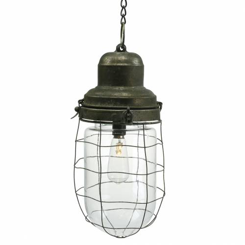 Floristik24 Decoratielamp scheepslamp met ketting om op te hangen LED Ø13.5cm H29.5cm