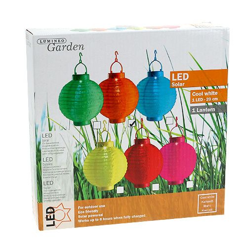Lampion LED met solar 20cm oranje | Floristik24.nl