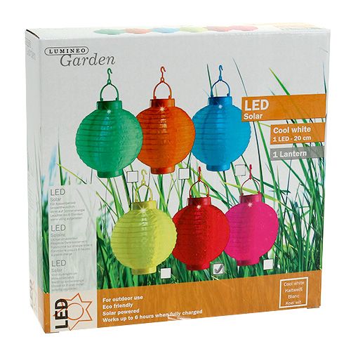 Artikel Lampion LED met solar 20cm rood