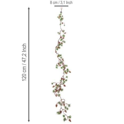 Kunstmatige larikskrans met kegels en naaldtakken, 120 cm | Floristik24.nl