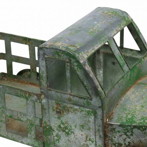 Floristik24 Bloempot vrachtwagen zinkgrijs, groen 42×17.5×19.5cm