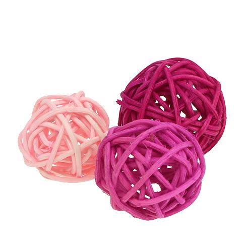 Floristik24 Lataball assortiment 3cm roze / lila 72st