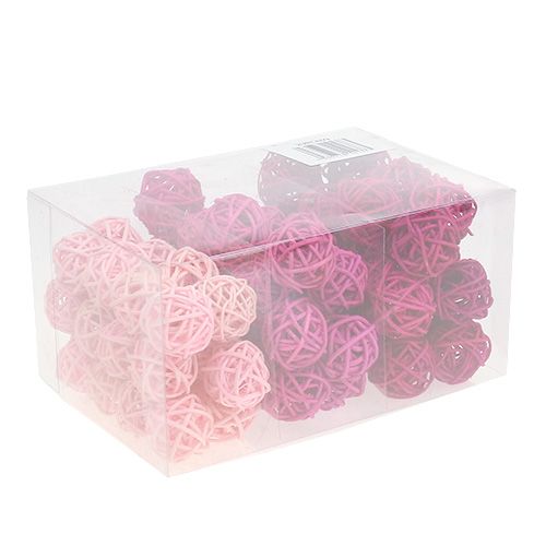 Floristik24 Lataball assortiment 3cm roze/roze/lila 72 st