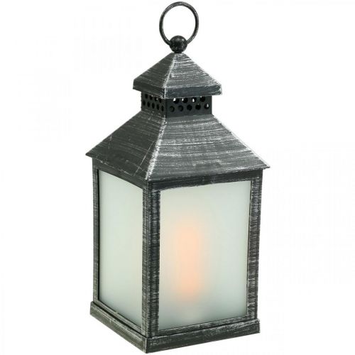 Floristik24 LED Lantaarn met Timer Deco Lantaarn Vintage Zilver H23cm
