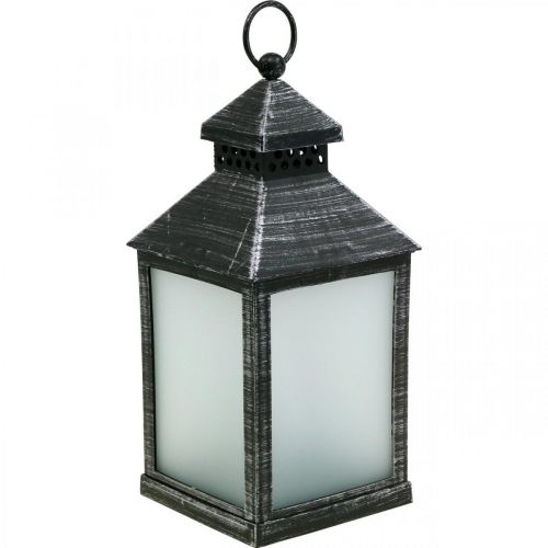 Floristik24 LED Lantaarn met Timer Deco Lantaarn Vintage Zilver H23cm