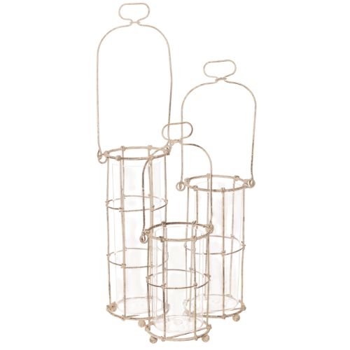 Tuinlantaarn, metalen windlicht Ø8,5 cm H23/18,5/14,5 cm 3-delige set kopen | Floristik24.nl