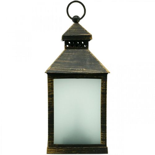Floristik24 LED Lantaarn met Timer Deco Lantaarn Vintage Goud H23cm