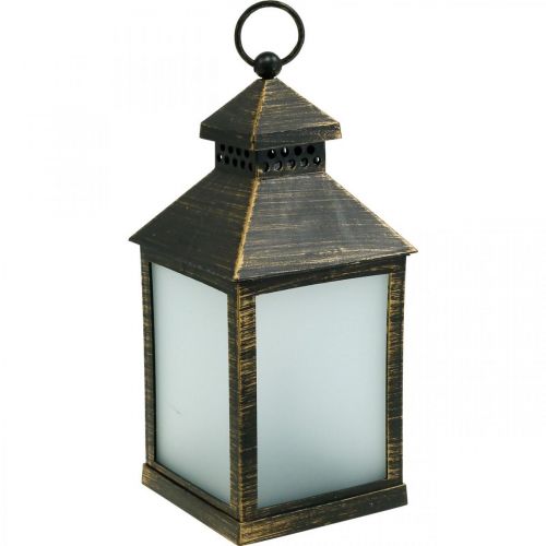 Artikel LED Lantaarn met Timer Deco Lantaarn Vintage Goud H23cm