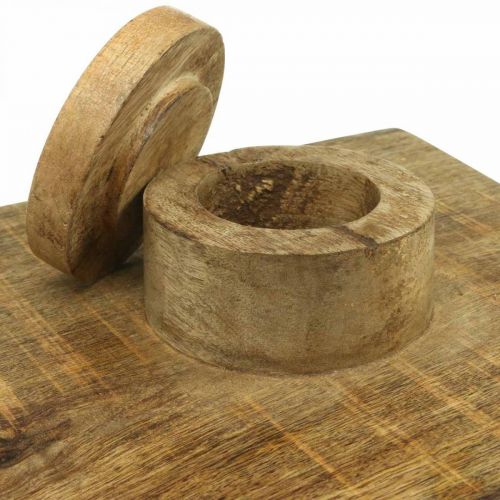 Floristik24 Lantaarn hout groot met glazen lantaarn antiek look 25×25×41cm