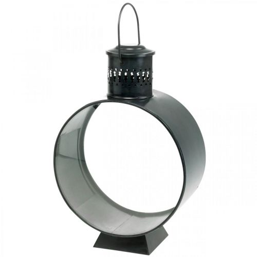 Floristik24 Ronde decoratieve lantaarn, rustieke kaarsdecoratie, metalen windlicht Ø20cm H30cm