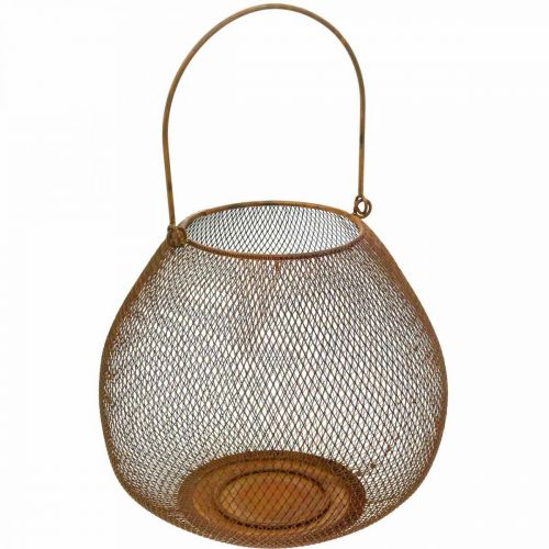 Floristik24 Metalen lantaarn met roosterrooster tafeldecoratie Ø26cm H20cm