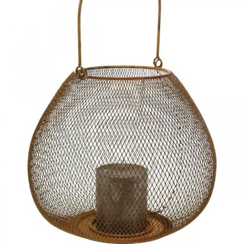 Floristik24 Metalen lantaarn met roosterrooster tafeldecoratie Ø26cm H20cm