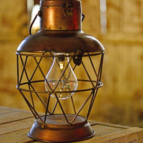 Floristik24 Solar lantaarn, LED hanglamp industriële look Ø16cm H32cm