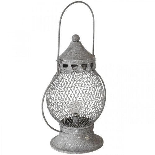 Metalen lantaarn, LED lamp, Shabby Chic Ø16cm H33.5cm