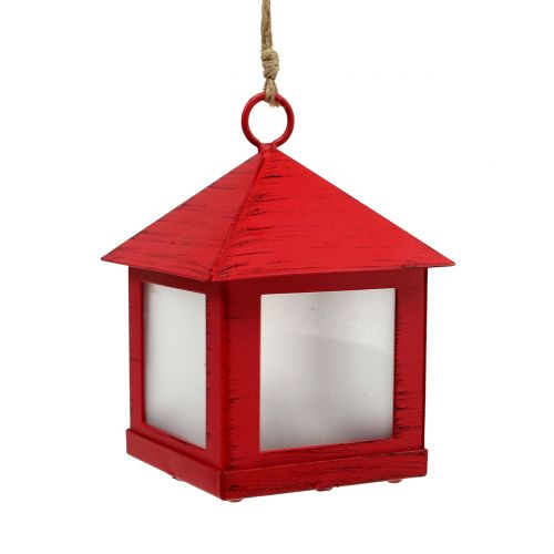 Floristik24 Lantaarn met verlichting rood 6cm x 6cm 3st